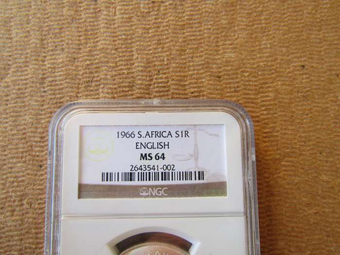 1966 English NGC Graded Silver One Rand MS64