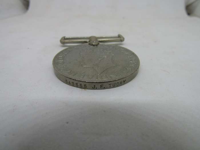 WW2 1939 to 1945 Medal to JF Tuohy