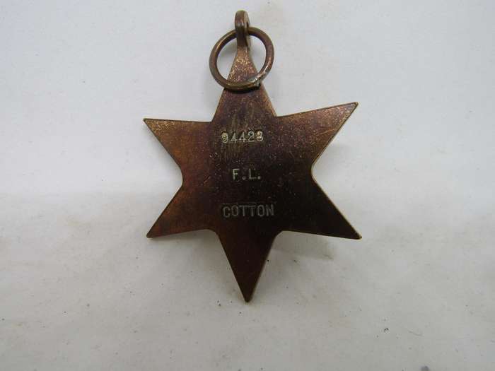 WW2 1939 to 1945 Star to  FL Cotton