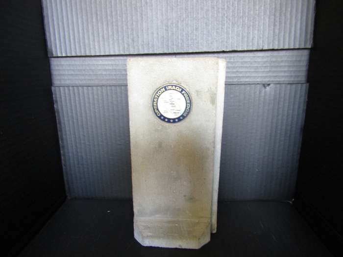 Iraq War United Nations Guard Post piece with Challenge coin