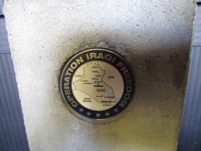 Iraq War United Nations Guard Post piece with Challenge coin