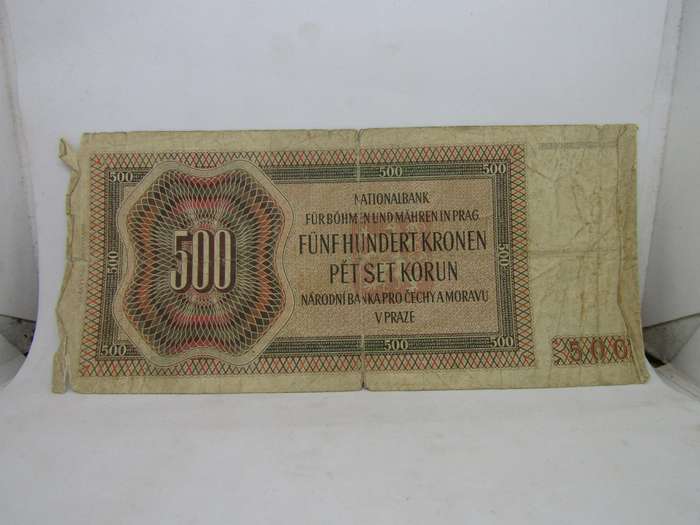 1942 500 Korun  banknote (KM 70) catalogue VF R450