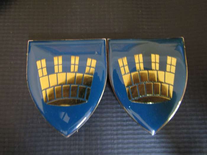 SADF Pair Of Kroonstad Commando flash. Pins intact