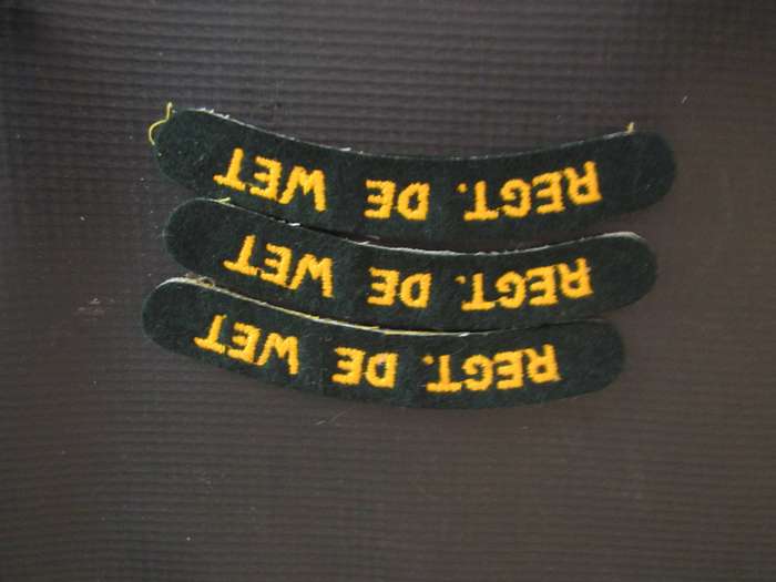 SADF De Wet Regt. Shoulder Titles ( 3 available )