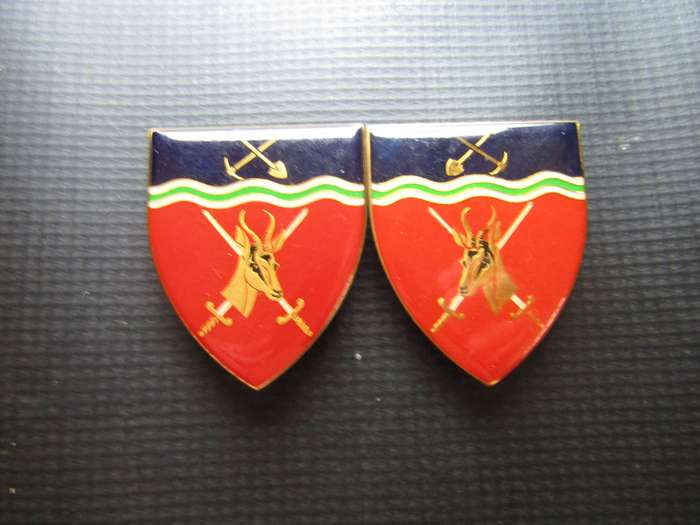 SADF Pair of North West Command Shoulder flash.  Pins intact