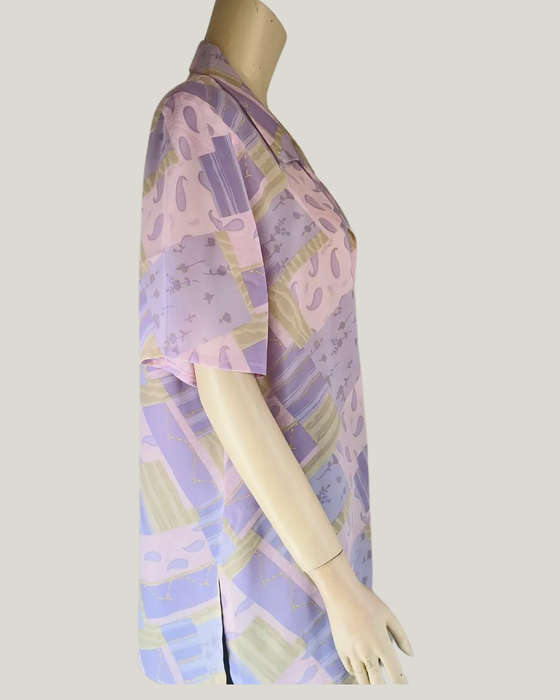 Lilac, Pink and Yellow Pastel Shirt size 2XL