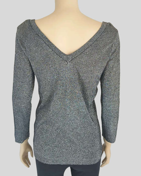 Grey Silver Top size small/8/10