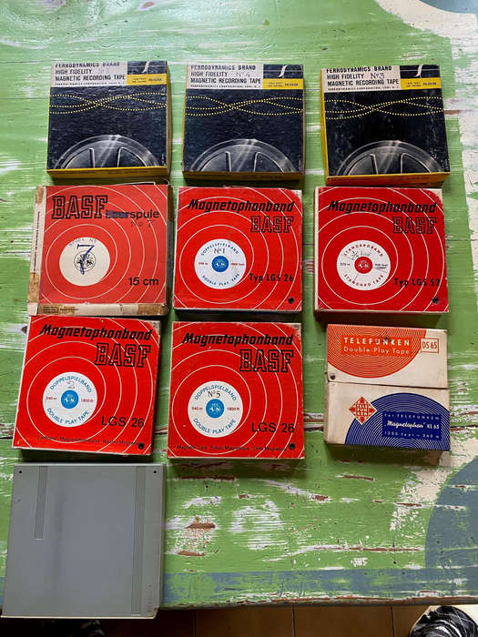 Vintage BASF Magnetic Recording Tape Collection + Ferrodynamics + Telefunken (10x collection)