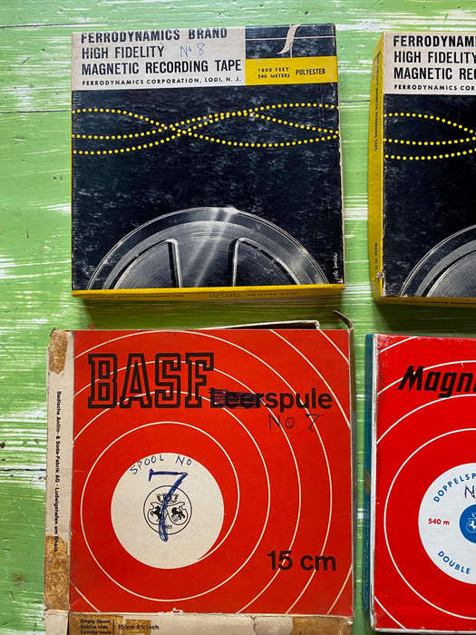 Vintage BASF Magnetic Recording Tape Collection + Ferrodynamics + Telefunken (10x collection)