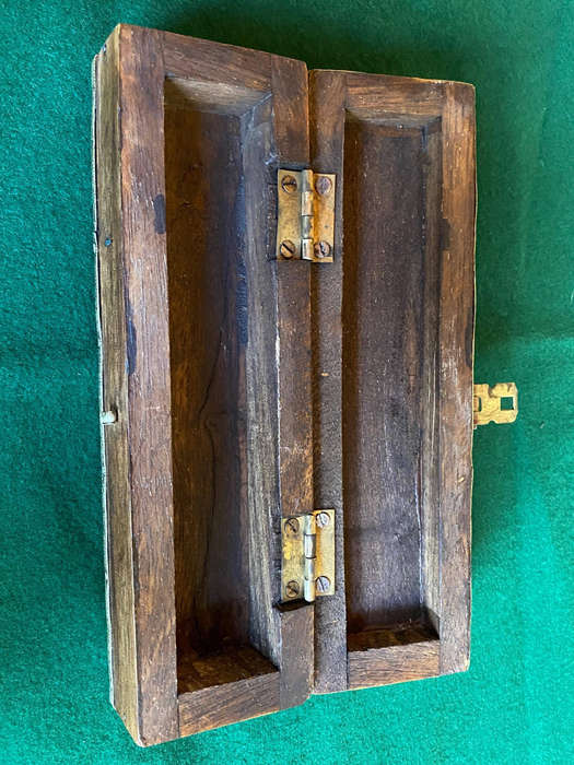 Vintage wooden brass inlay trinket box
