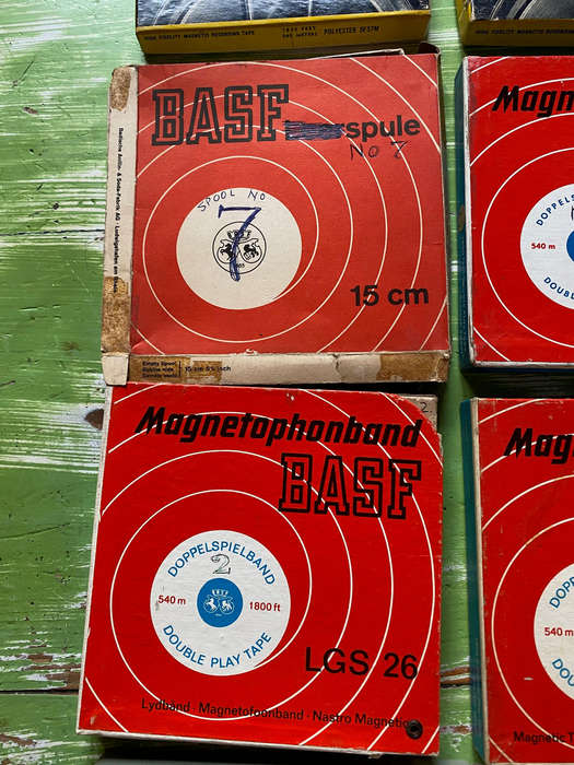 Vintage BASF Magnetic Recording Tape Collection + Ferrodynamics + Telefunken (10x collection)