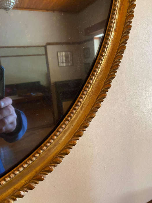 Superb Decorative Large Oval Gilt Wall Mirror Mid 19 Century