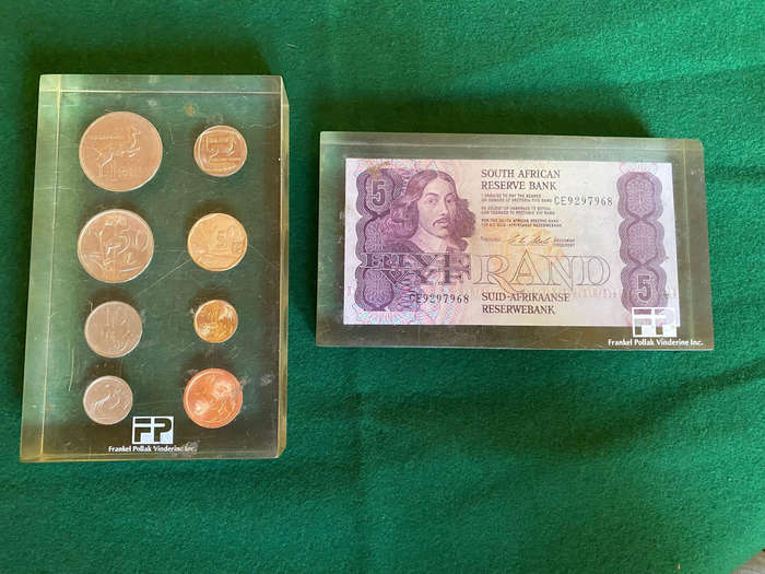 South African Coins and R5 note set