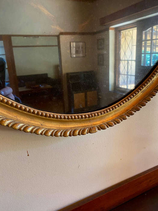 Superb Decorative Large Oval Gilt Wall Mirror Mid 19 Century