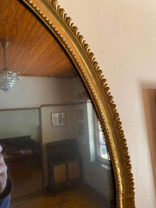 Superb Decorative Large Oval Gilt Wall Mirror Mid 19 Century