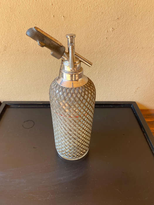 Vintage Antique 1930s Sparklets Soda Siphon Seltzer Water Bottle Glass Bar Décor