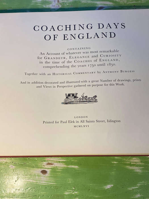Art Book ANTHONY BURGESS 1966 "Coaches of England 1750-1850" First Edition Oversized