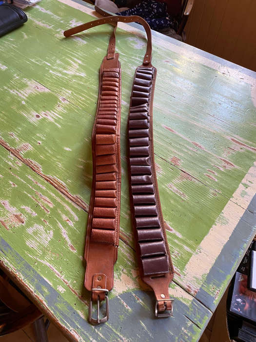 Vintage Leather bandolier/ammunition belt x2