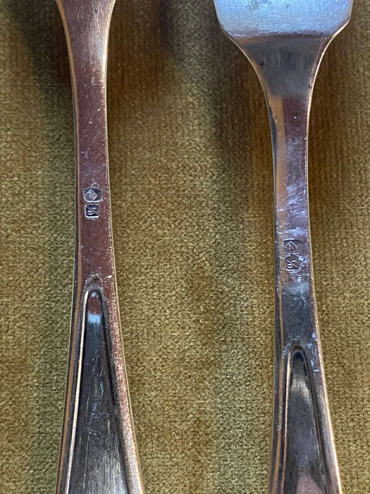 Antique German Silver Plated Fish Knives and Forks