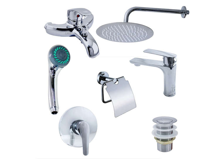 Bathroom Essentials Complete Bathtub Faucet & Shower System Set