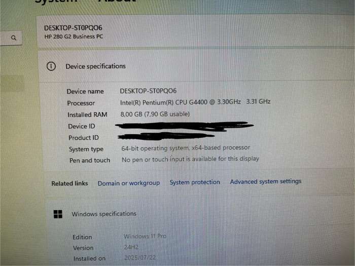 HP 280 G2 Desktop | Pentium G4400 | 500GB Storage | 8GB RAM DDR4