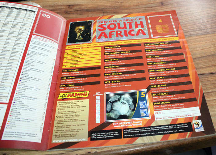 World Cup 2010 trading card and sticker album combo