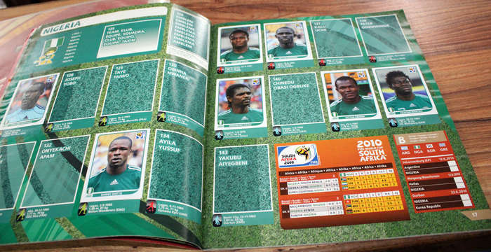 World Cup 2010 trading card and sticker album combo