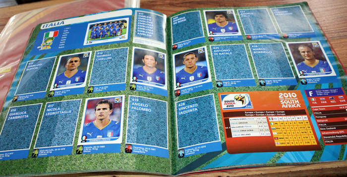World Cup 2010 trading card and sticker album combo