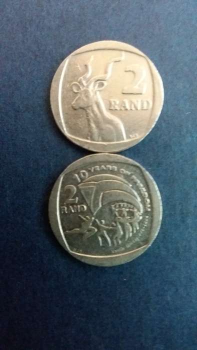 South Africa 2004 R2 - Kudu & 10 years of freedom * 2 x coins*