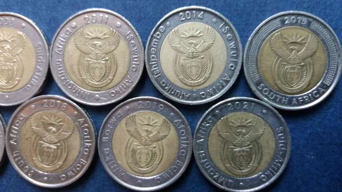 South Africa Set of Commemorative R5 from 1994 to 2021 * 9 x coins*