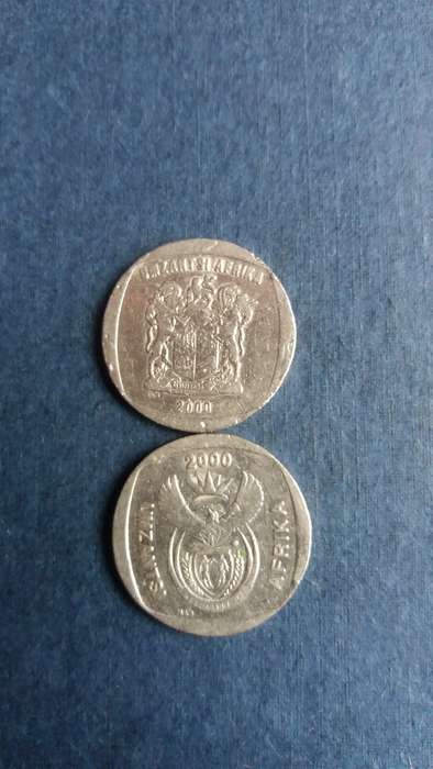 South Africa 2000 R2 - Old Coat of Arms & New Coat of Arms *2 x coins*