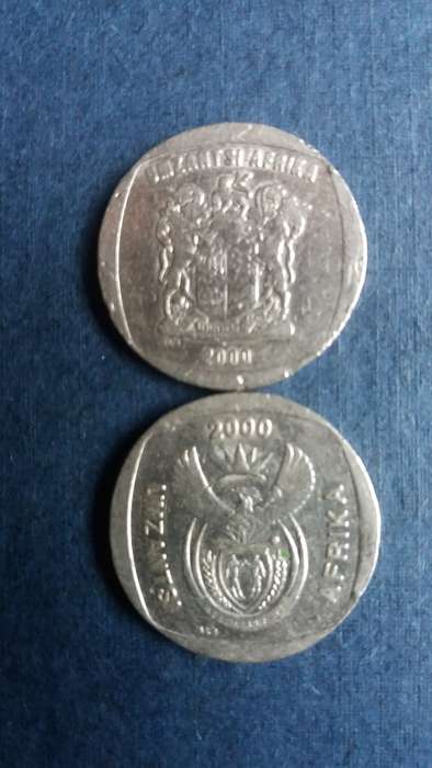 South Africa 2000 R2 - Old Coat of Arms & New Coat of Arms *2 x coins*