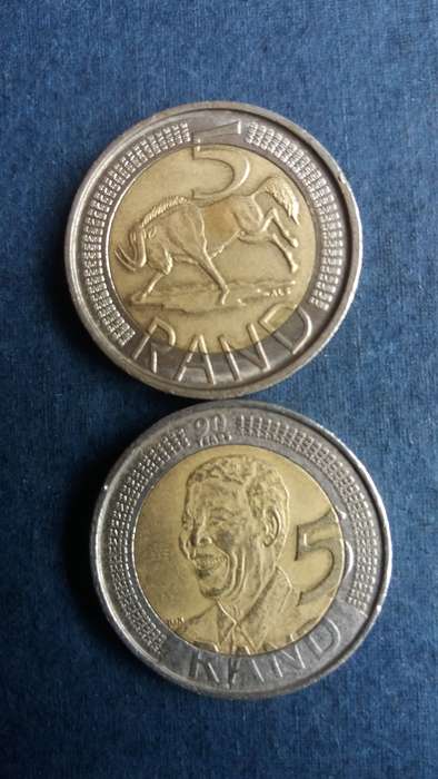 South Africa 2008 R5 - Mandela 90 years birthday & Wildebeest * 2 x coins*