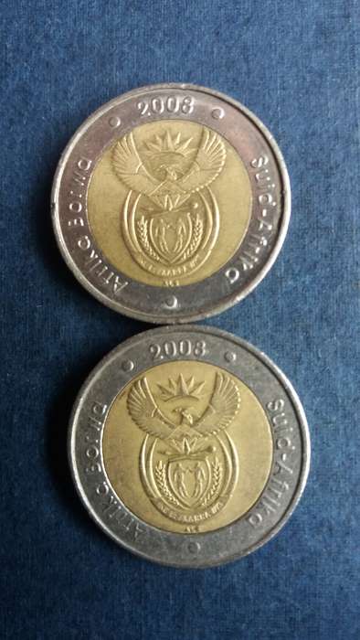 South Africa 2008 R5 - Mandela 90 years birthday & Wildebeest * 2 x coins*