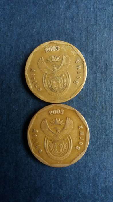 South Africa 2003 50 cents - ICC Cricket World Cup* Mintage 11 749* & Stelizia plant *2 x coins*