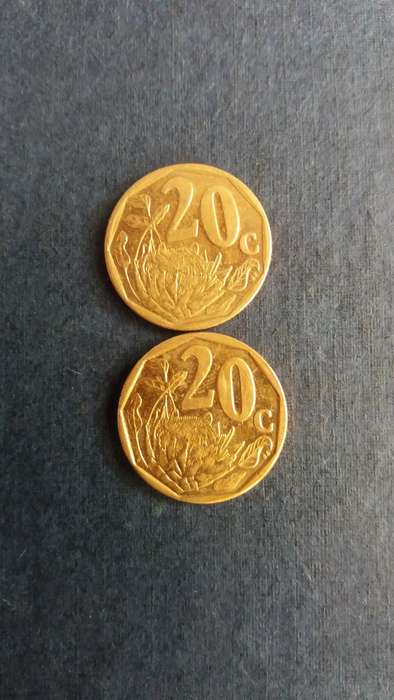 South Africa 2019 & 2020 20 cent * 2 x coins*  Condition AU/UNC