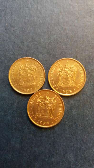 South Africa 1987, 1988 & 1989 1 cent * 3 x coins*