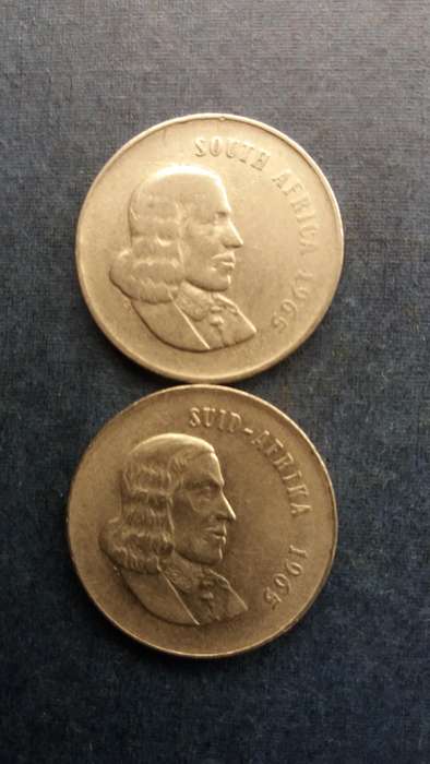 South Africa 1965 20 cent * English & Afrikaans Legend - Jan Van Riebeeck*
