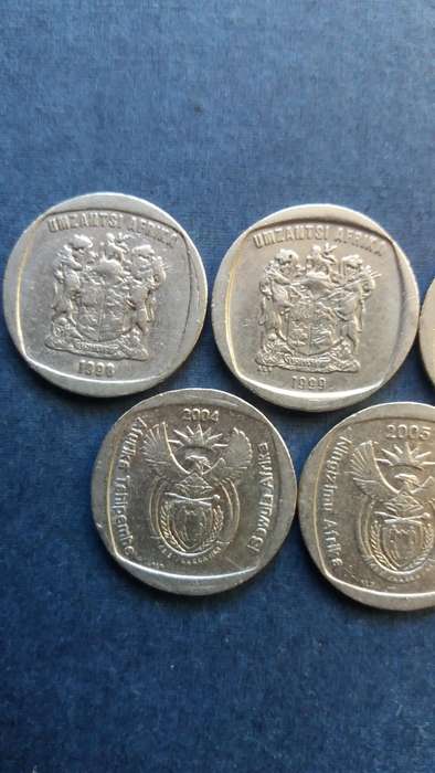 South Africa 1998, 1999, 2000, 2002, 2003, 2004, 2005, 2007 & 2008 R2 * 9 x coins*