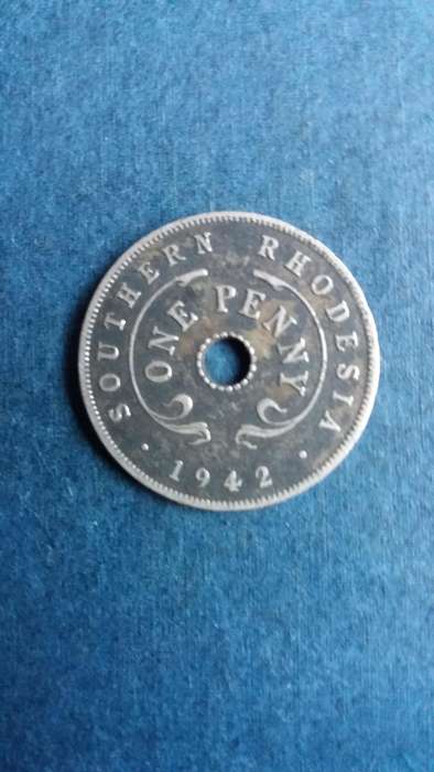 Southern Rhodesia 1942 1 penny -  Mintage  960000 * King George VI*