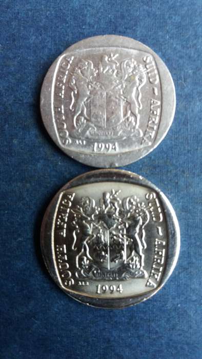 South Africa 1994 R5 includes Inauguration and Wildebeest * 2 x coins*