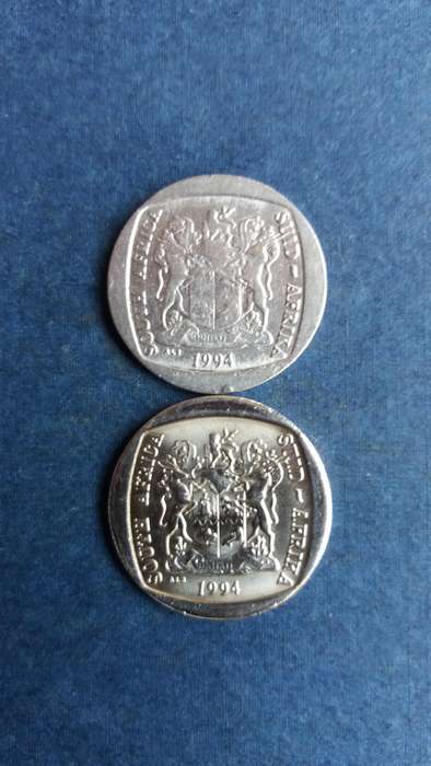 South Africa 1994 R5 includes Inauguration and Wildebeest * 2 x coins*