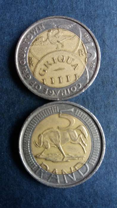 South Africa 2015 R5 - Griqua & Wildebeest * 2 x coins*