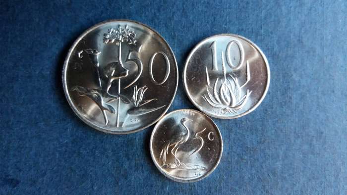 South Africa 1982 50 cent, 10 cent & 5 cent * J. Vorster* 50 cent Mintage 2 069 999