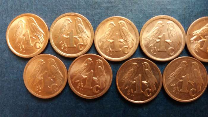 South Africa 1991, 1992, 1993, 1994, 1995, 1996, 1997, 1998, 1999, 2000 & 2001  1 cent *11 x coins*