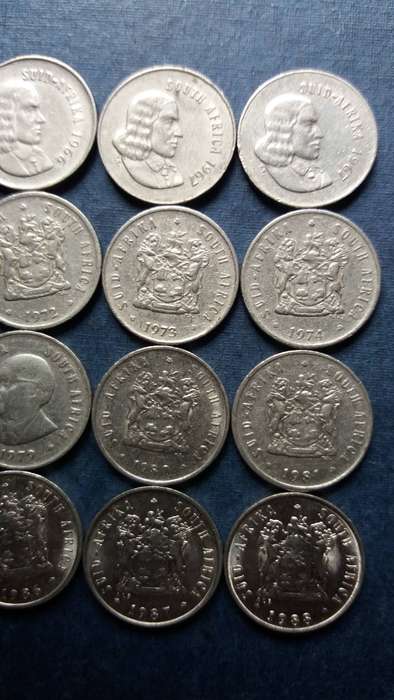 South Africa 2nd Decimal 5c from 1965 to 1989 * Excluding 1969 & 1989* 27 x coins