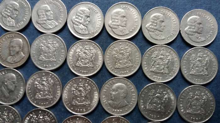 South Africa 2nd Decimal 5c from 1965 to 1989 * Excluding 1969 & 1989* 27 x coins