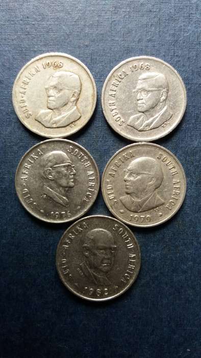 South Africa 2nd Decimal 5c * President Heads* 5 x coins