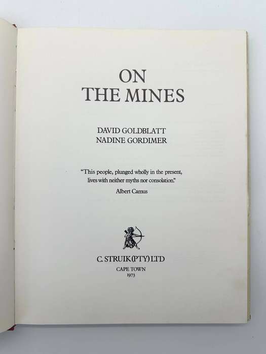 On the Mines by David Goldblatt (Signed and Inscribed 1st Edition)