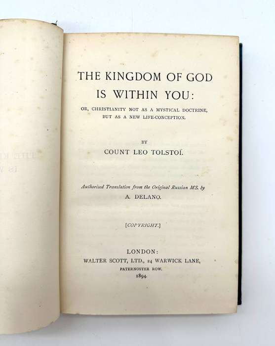 The Kingdom of God is Within You by Count Lyof N. Tolstoi (1st English Edition)